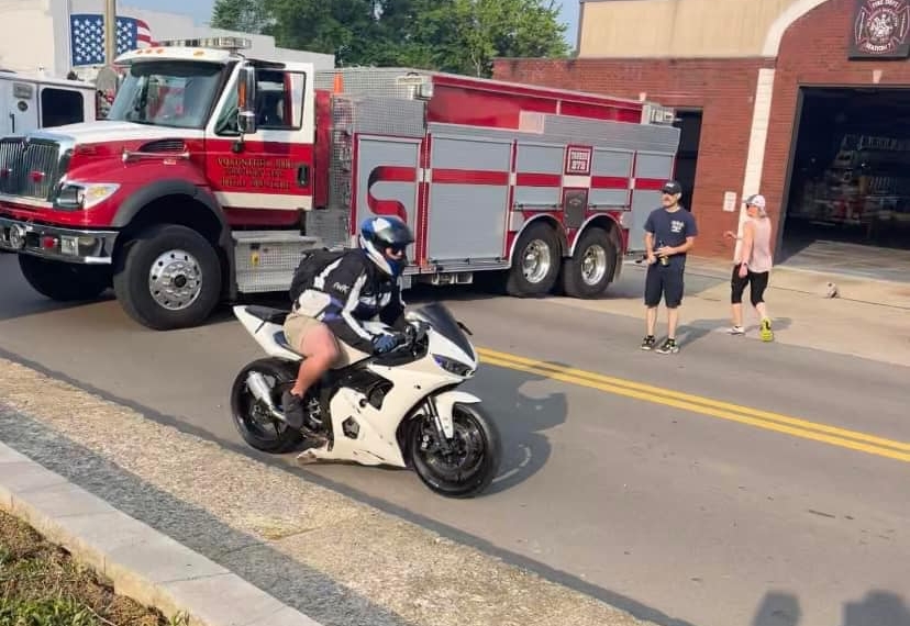Motorcycle coming into the blocked off area. Photos provided by the Bedford County Sheriff's Department.